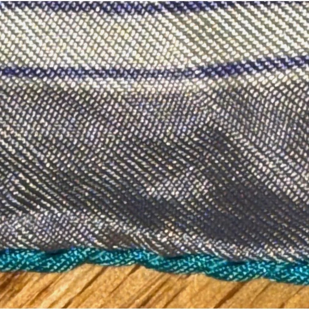 Vintage Vera Neumann Silk Scarf Blue Mod Floral Geometric Signed Hand Rolled